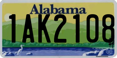 AL license plate 1AK2108