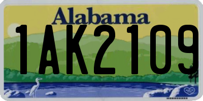 AL license plate 1AK2109