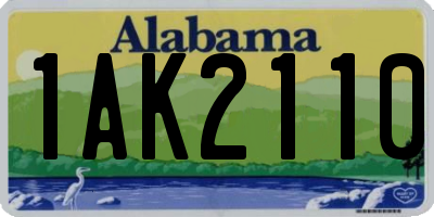 AL license plate 1AK2110