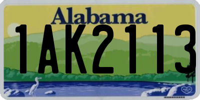 AL license plate 1AK2113