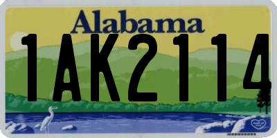AL license plate 1AK2114