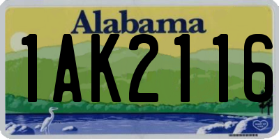 AL license plate 1AK2116