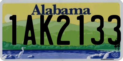 AL license plate 1AK2133
