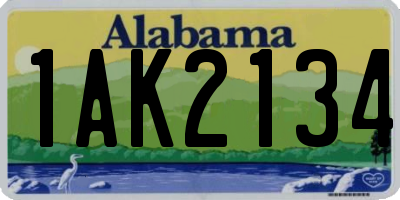 AL license plate 1AK2134