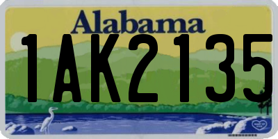 AL license plate 1AK2135