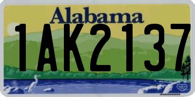 AL license plate 1AK2137