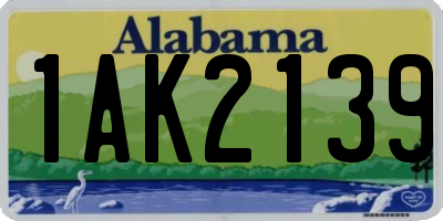 AL license plate 1AK2139