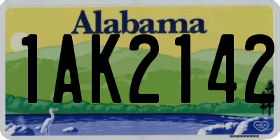 AL license plate 1AK2142