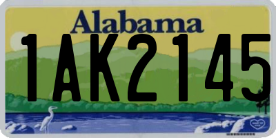 AL license plate 1AK2145