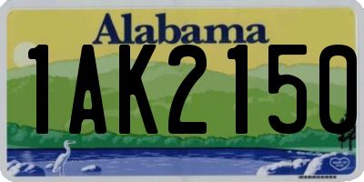 AL license plate 1AK2150