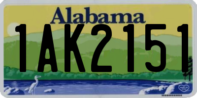 AL license plate 1AK2151