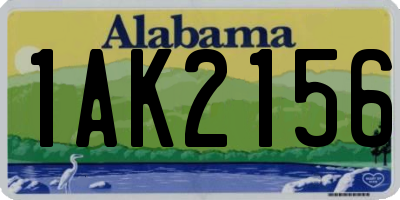 AL license plate 1AK2156