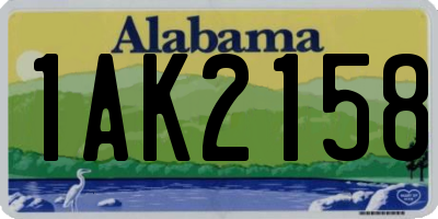 AL license plate 1AK2158