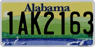 AL license plate 1AK2163
