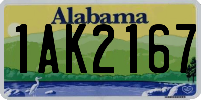 AL license plate 1AK2167