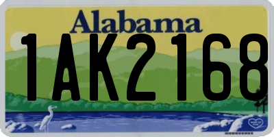 AL license plate 1AK2168
