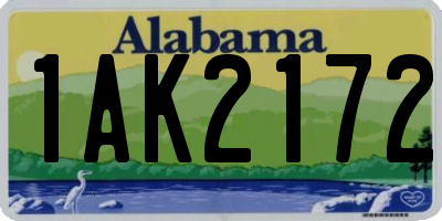 AL license plate 1AK2172