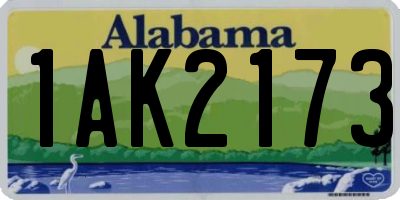 AL license plate 1AK2173
