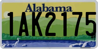 AL license plate 1AK2175