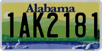 AL license plate 1AK2181