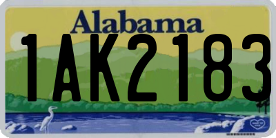 AL license plate 1AK2183