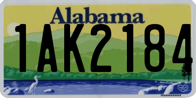 AL license plate 1AK2184