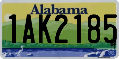 AL license plate 1AK2185