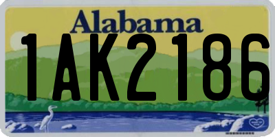 AL license plate 1AK2186