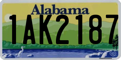 AL license plate 1AK2187