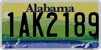 AL license plate 1AK2189