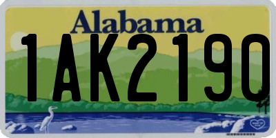 AL license plate 1AK2190
