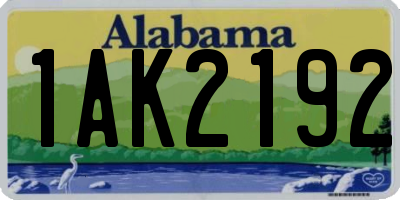 AL license plate 1AK2192