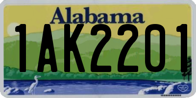 AL license plate 1AK2201