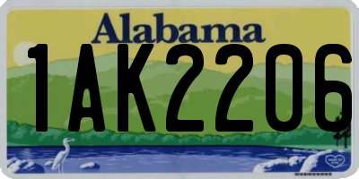AL license plate 1AK2206
