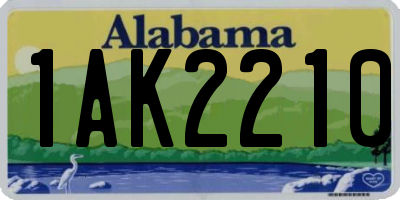 AL license plate 1AK2210