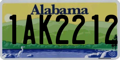 AL license plate 1AK2212