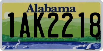 AL license plate 1AK2218