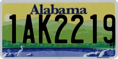 AL license plate 1AK2219