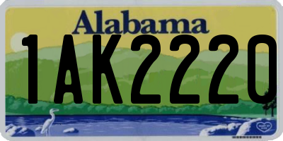 AL license plate 1AK2220