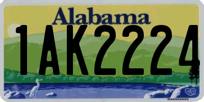 AL license plate 1AK2224