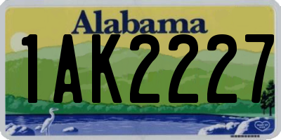 AL license plate 1AK2227