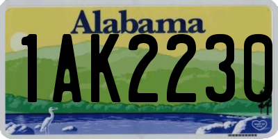 AL license plate 1AK2230