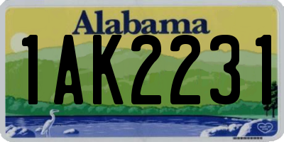 AL license plate 1AK2231