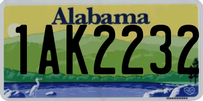 AL license plate 1AK2232