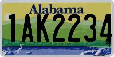AL license plate 1AK2234