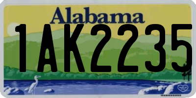 AL license plate 1AK2235