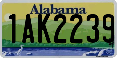 AL license plate 1AK2239