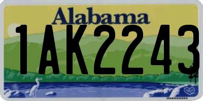 AL license plate 1AK2243