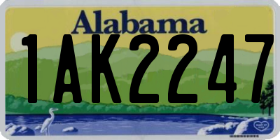 AL license plate 1AK2247