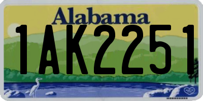 AL license plate 1AK2251